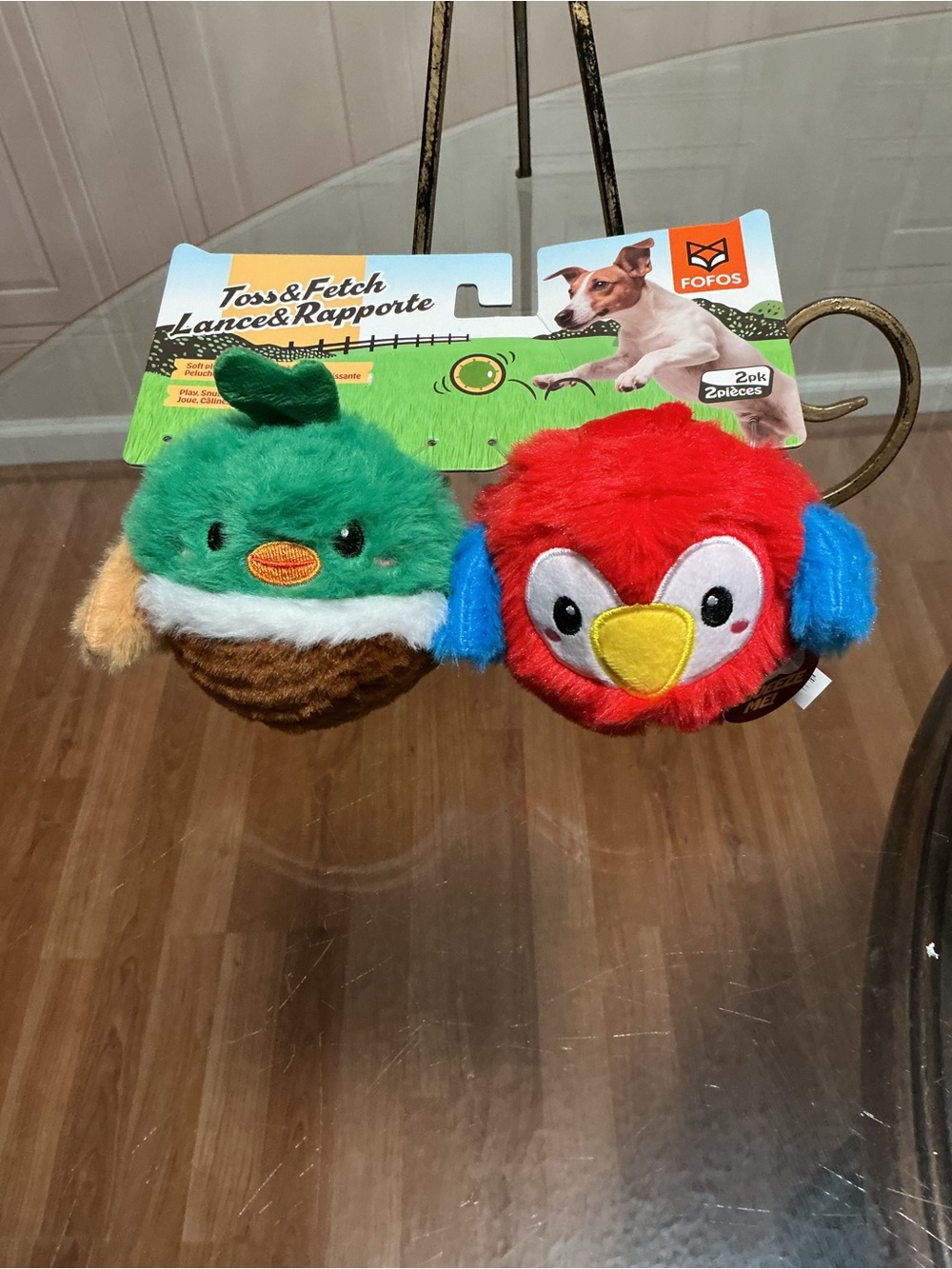 Brand New Fofos Very Cute  Birds Multicolor Ball Dog Toy With  Squeaker  4”